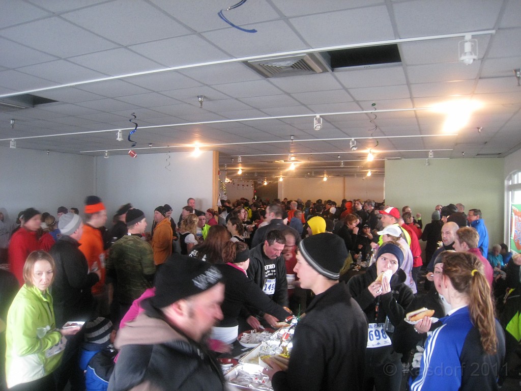 Super 5k 2011 028.jpg - The 2011 Super Bowl Sunday "Super 5K" race was held on February 6, 2011. Brisk 25 degrees F weather. Hot dogs after, but no beer.